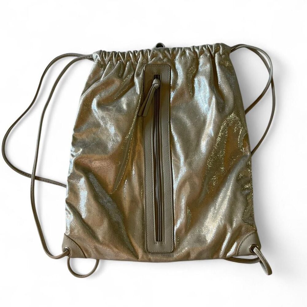 Y2K Vintage Women's Gold and Silver Bag Backpack